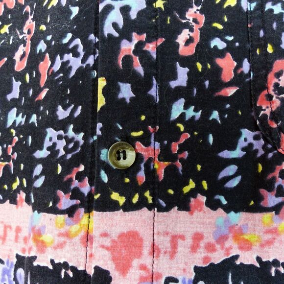 Rollas Beach Boy Shirt Men L Multicolor Abstract Print Button Short Sleeve 90s - Picture 6 of 14